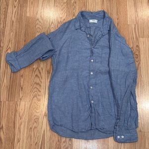 M Uniqlo 100% Linen Button Down